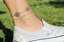 Load image into Gallery viewer, Teal Mini Heart Anklet