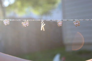 Butterfly Anklet With Initial