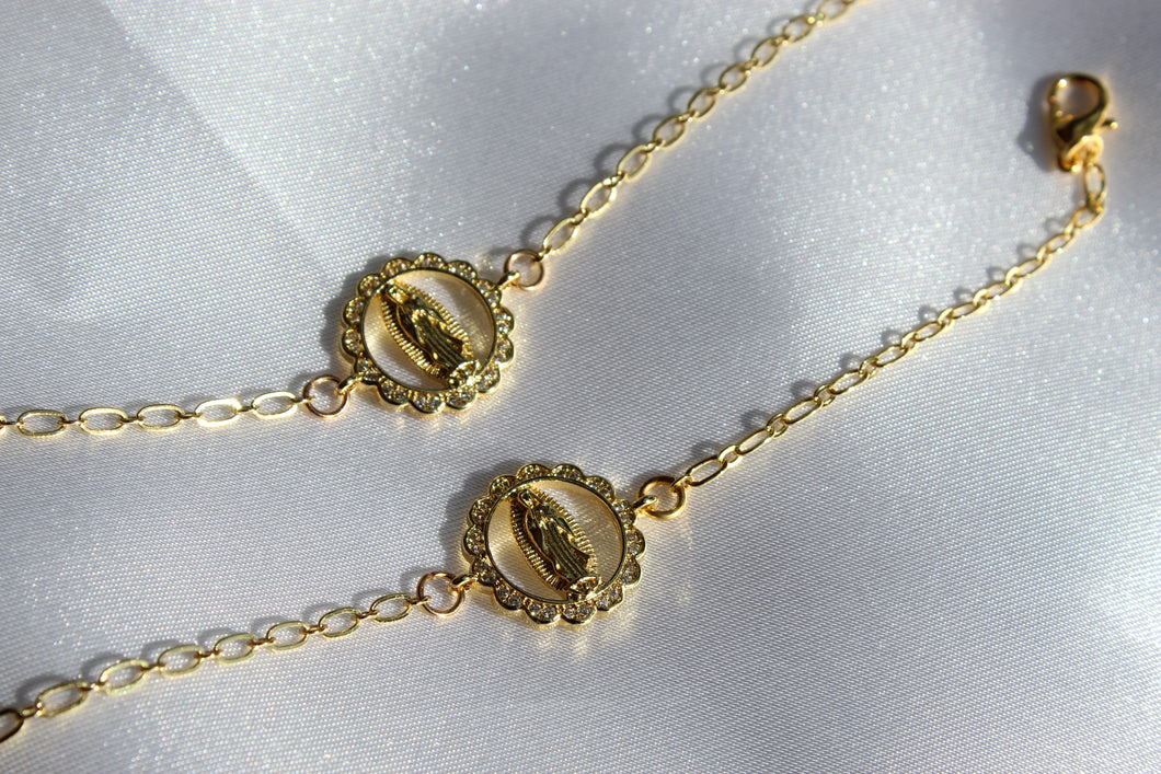 Gold Virgin Mary Anklet