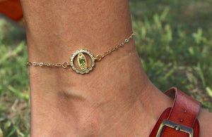 Gold Virgin Mary Anklet