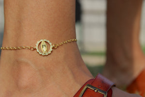 Gold Virgin Mary Anklet
