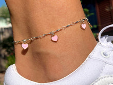 Load image into Gallery viewer, Mini Heart Anklet (ALL COLORS)
