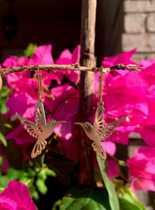 Gold Humming Bird Earrings