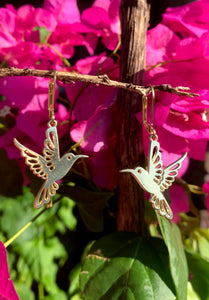 Gold Humming Bird Earrings